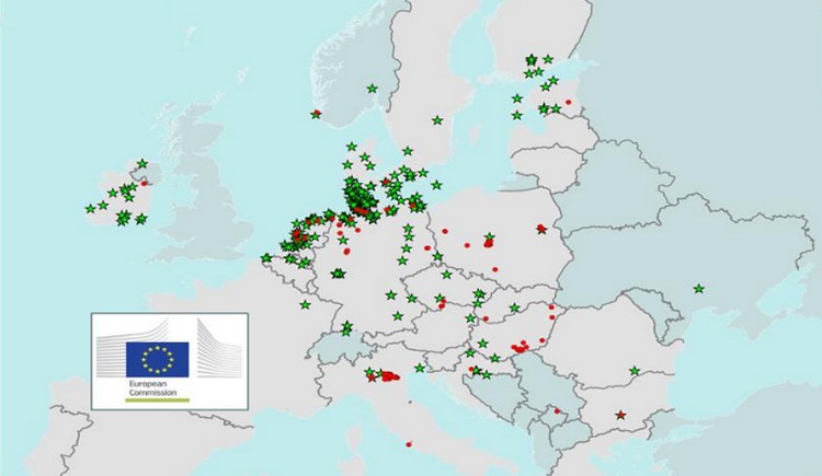 EU térkép, madárinfluenza