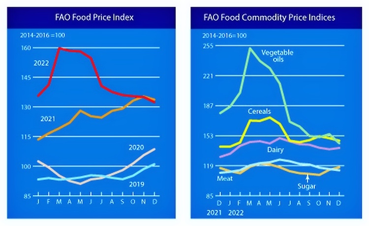 Fontosabb élelmiszerárak alakulása, grafikon