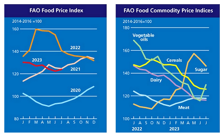 FAO élelmiszerár-index, grafikon