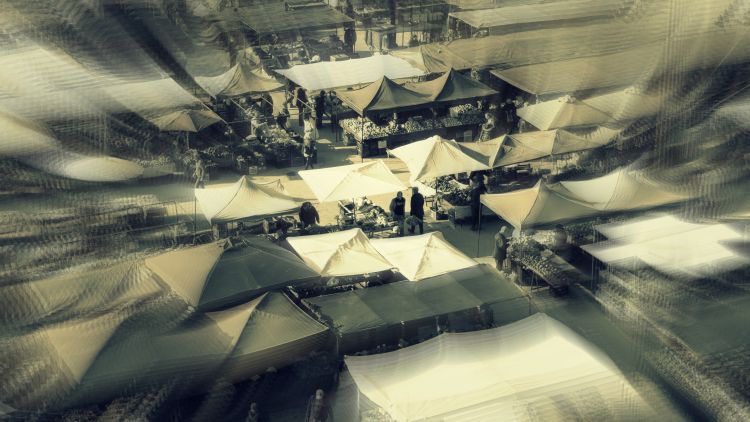 zöldségpiac illusztráció