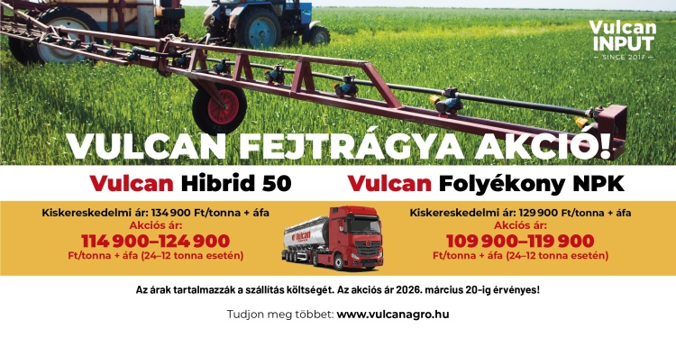 Vulcan Agro fejtrágya-akció: Vulcan Hibrid 50 + Vulcan Folyékony NPK