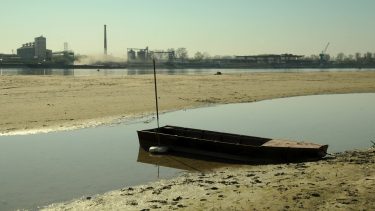 alacsony vízállás Dunán bajai Ro-Ro-kikötő