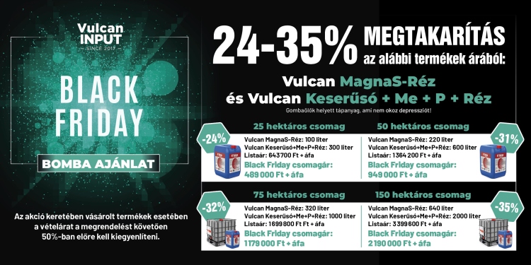 Vulcan Agro VA Black Friday akció 24-35%-os megtakarítás