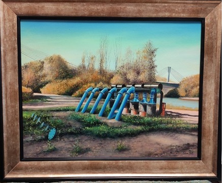 Az elkészült vízkivételi mű festménye (fotók: a szerző felvételei)