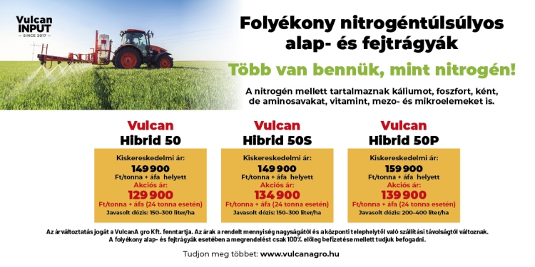 Vulcan Agro Keserűsó Bioplasma akció gabonára, kukoricára