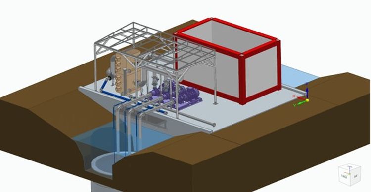Hígtrágyás vízkivétel 3D terve